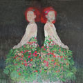 technique mixte sur toile 120x160  | Les jumelles II | Vendue