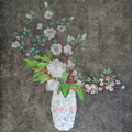 technique mixte sur toile 92x73 | Ikebana | Vendue