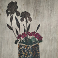 technique mixte sur bois 40x50  | Ikebana II