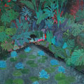 acrylique sur toile 120x100  | L'heure bleue