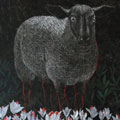 technique mixte sur toile 80x100  | Mouton noir | Vendue